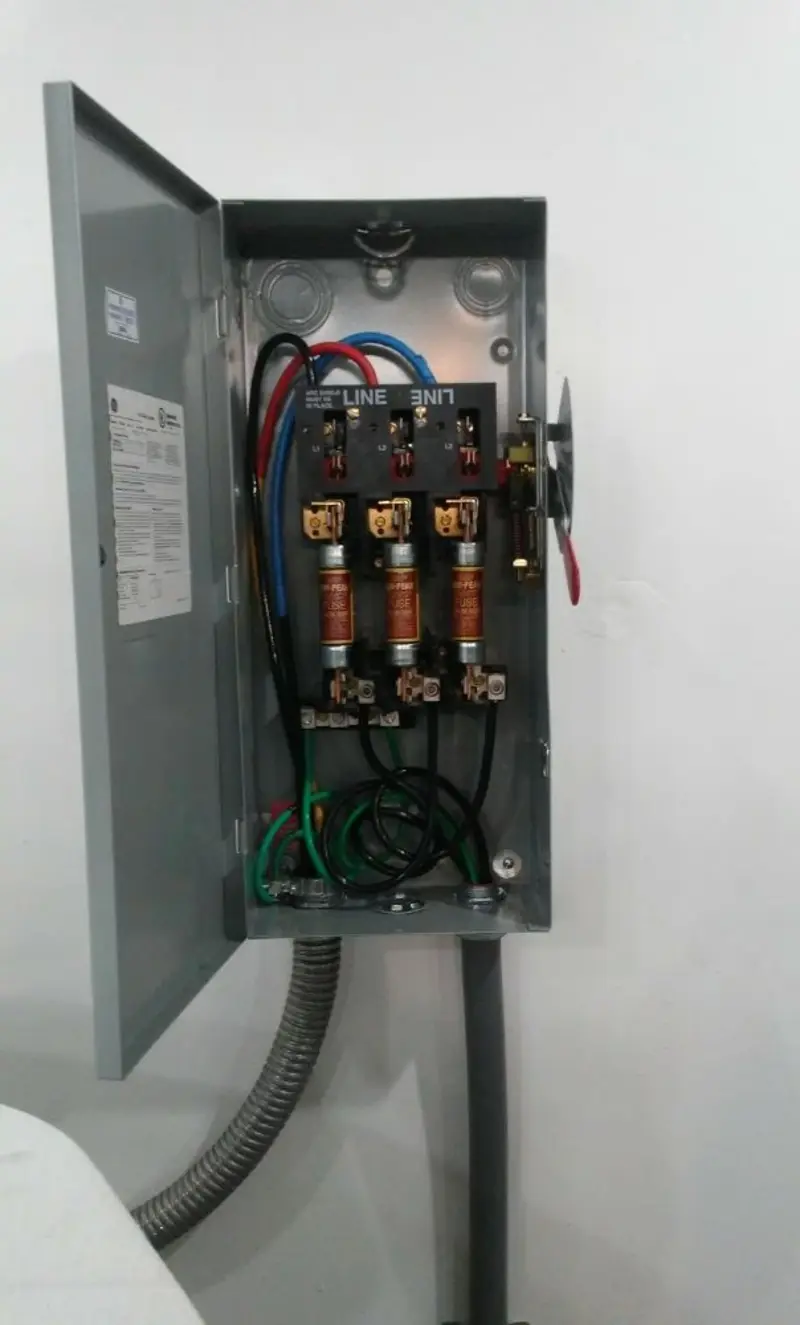 Three-phase disconnect switch installed for Electrical Wiring & Rewiring in Highland